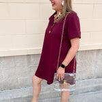 Campus Classic A-Line Dress in Garnet - The Pink Pineapple 850