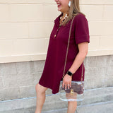 Campus Classic A-Line Dress in Garnet - The Pink Pineapple 850
