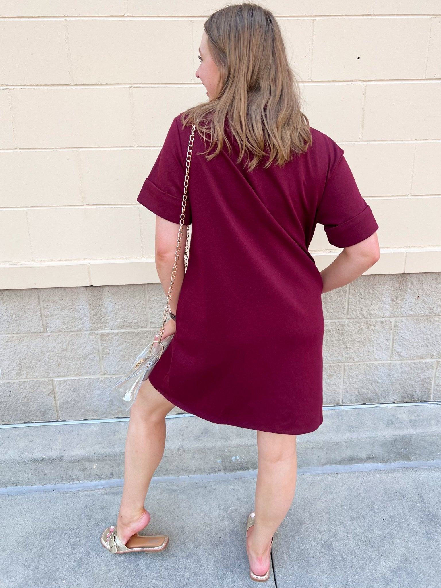 Campus Classic A-Line Dress in Garnet - The Pink Pineapple 850