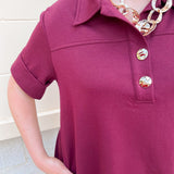Campus Classic A-Line Dress in Garnet - The Pink Pineapple 850