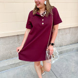 Campus Classic A-Line Dress in Garnet - The Pink Pineapple 850
