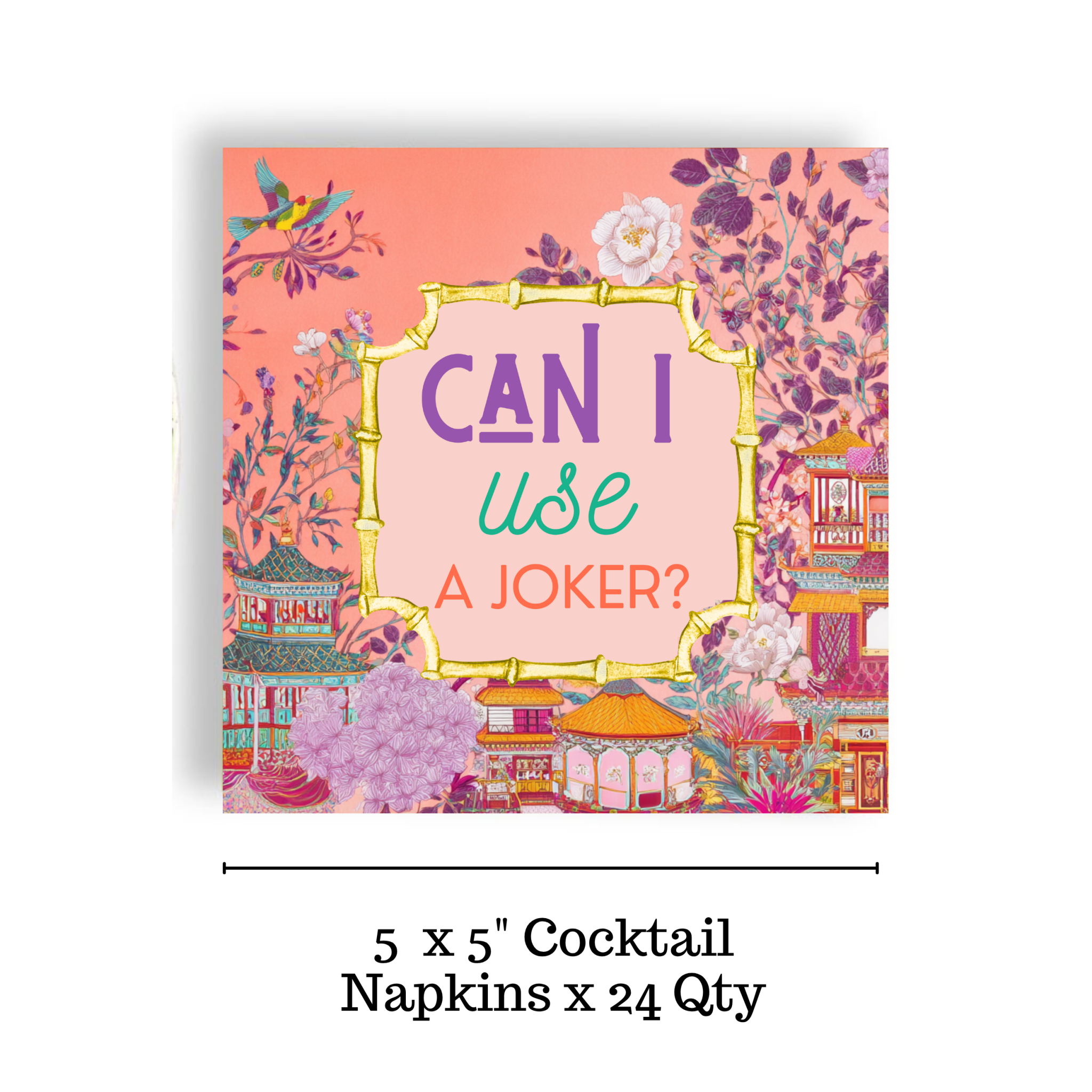 Can I Use a Joker? Mahjong Cocktail Napkins - The Pink Pineapple 850