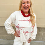 Candy Cane Cozy Lounge Set in Cream - The Pink Pineapple 850