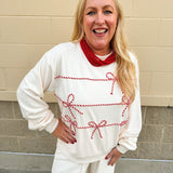 Candy Cane Cozy Lounge Set in Cream - The Pink Pineapple 850