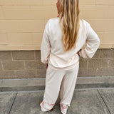 Candy Cane Cozy Lounge Set in Cream - The Pink Pineapple 850