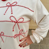 Candy Cane Cozy Lounge Set in Cream - The Pink Pineapple 850