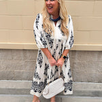 Canvas Reverie Tiered Midi Dress - The Pink Pineapple 850