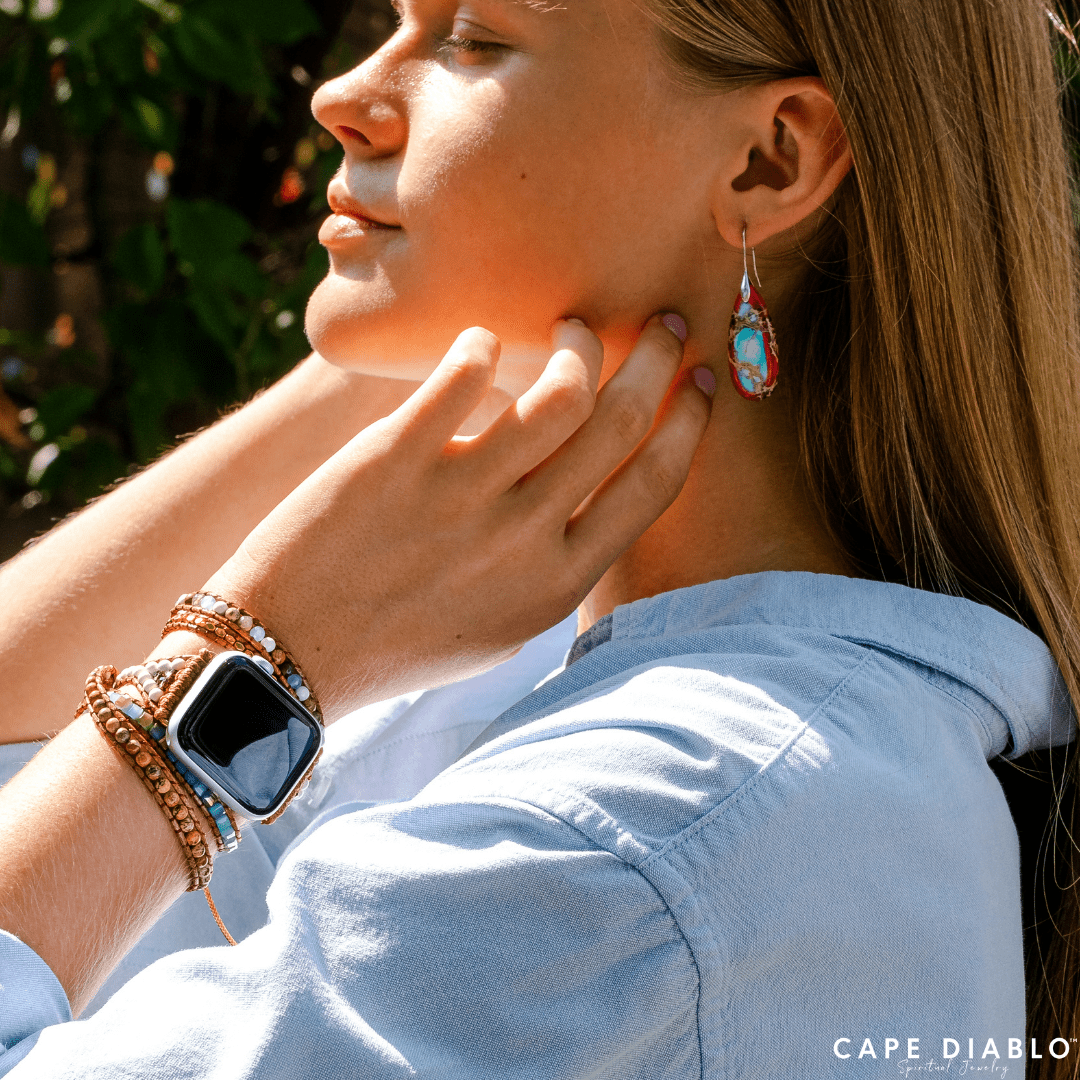 [Cape Diablo] Azure Terra Jasper Apple Watch Strap - The Pink Pineapple 850