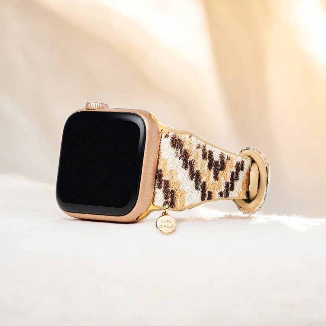 [Cape Diablo] Ebony Escalade Leather Apple Watch Strap - The Pink Pineapple 850
