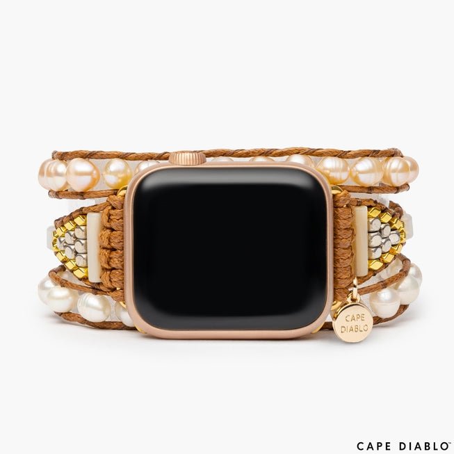 [Cape Diablo] Graceful Freshwater Pearl Apple Watch Strap - The Pink Pineapple 850