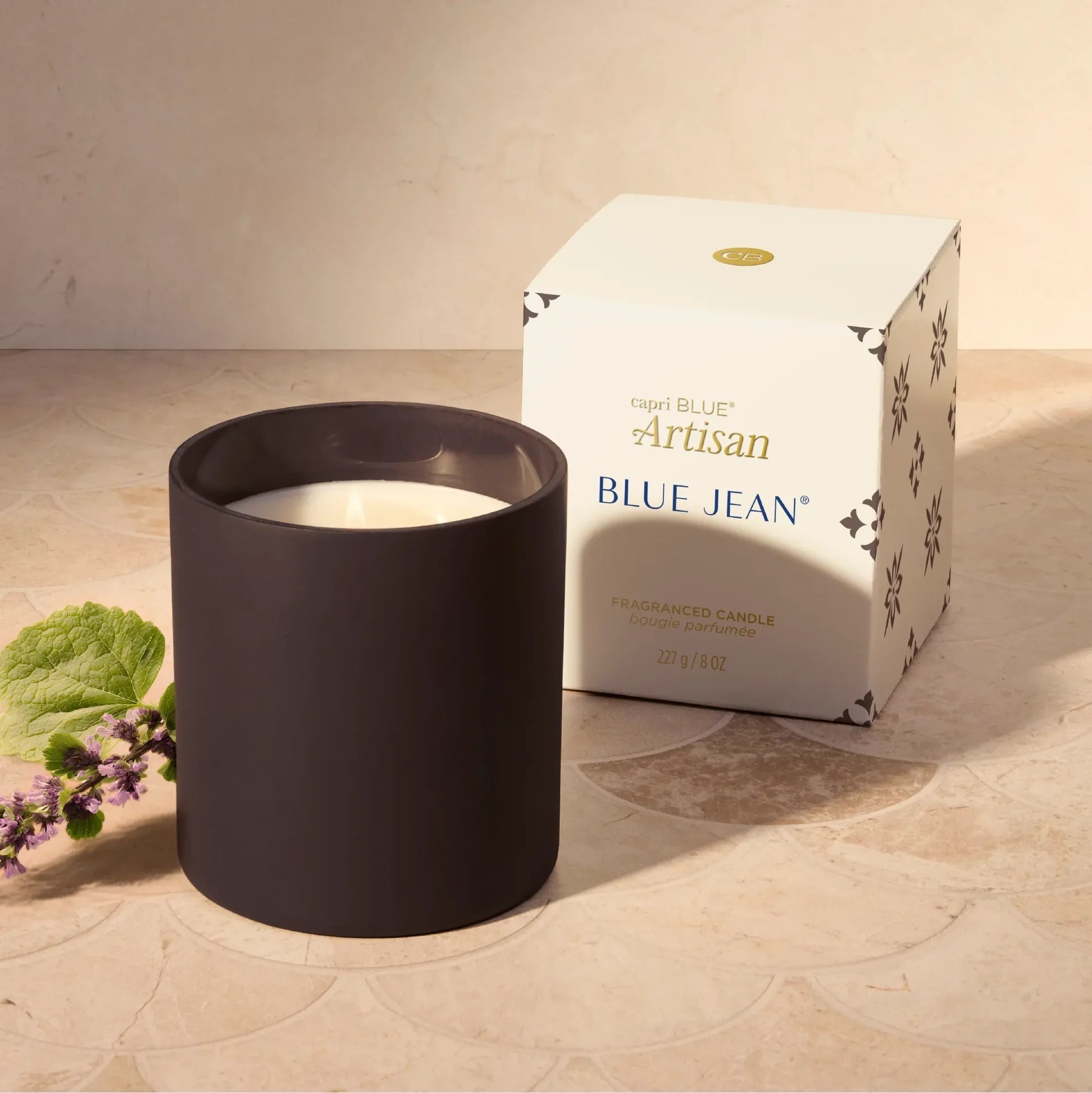 [Capri Blue] Blue Jean Terrazza Velluto Boxed Tumbler Candle - The Pink Pineapple 850