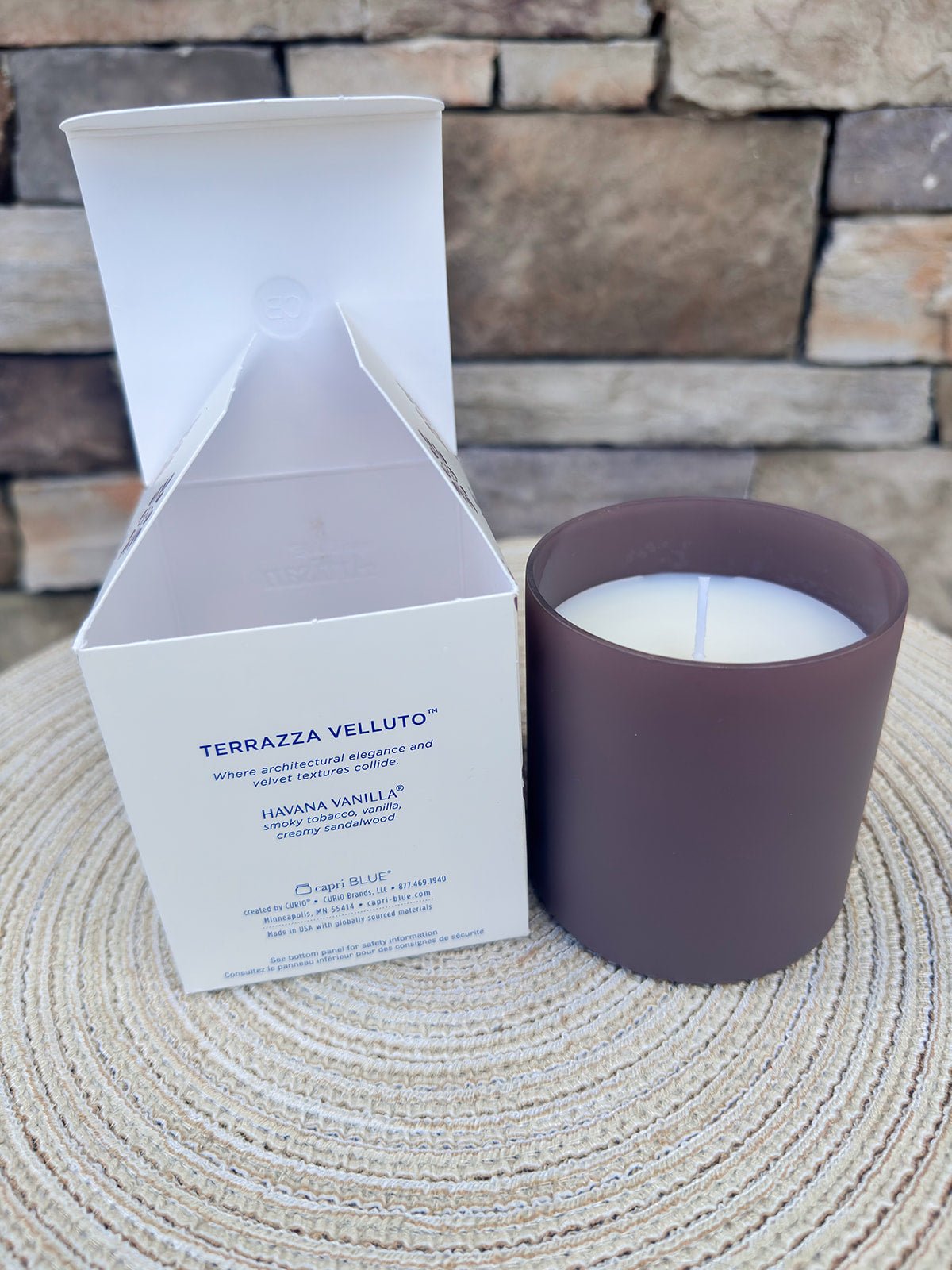 [Capri Blue] Havana Vanilla Terrazza Velluto Boxed Tumbler Candle - The Pink Pineapple 850