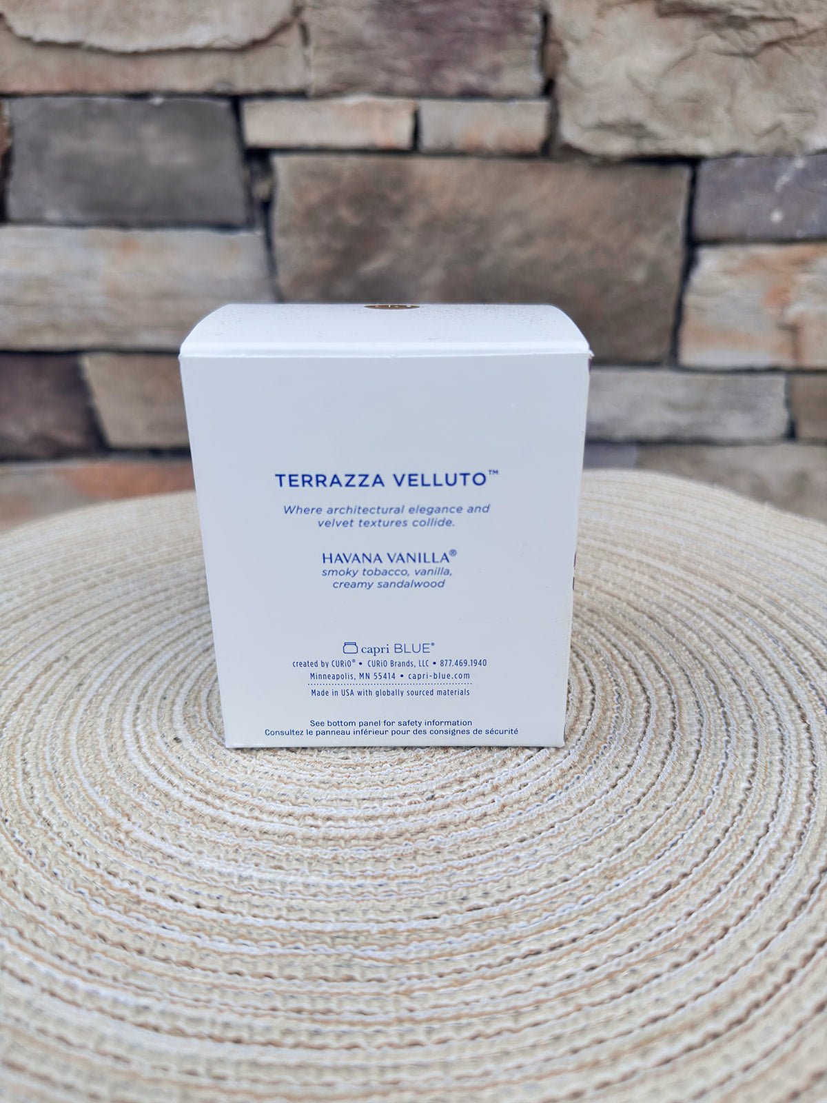 [Capri Blue] Havana Vanilla Terrazza Velluto Boxed Tumbler Candle - The Pink Pineapple 850