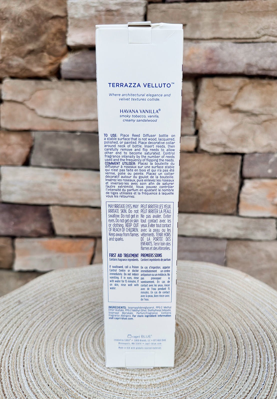 [Capri Blue] Havana Vanilla Terrazza Velluto Reed Diffuser - The Pink Pineapple 850