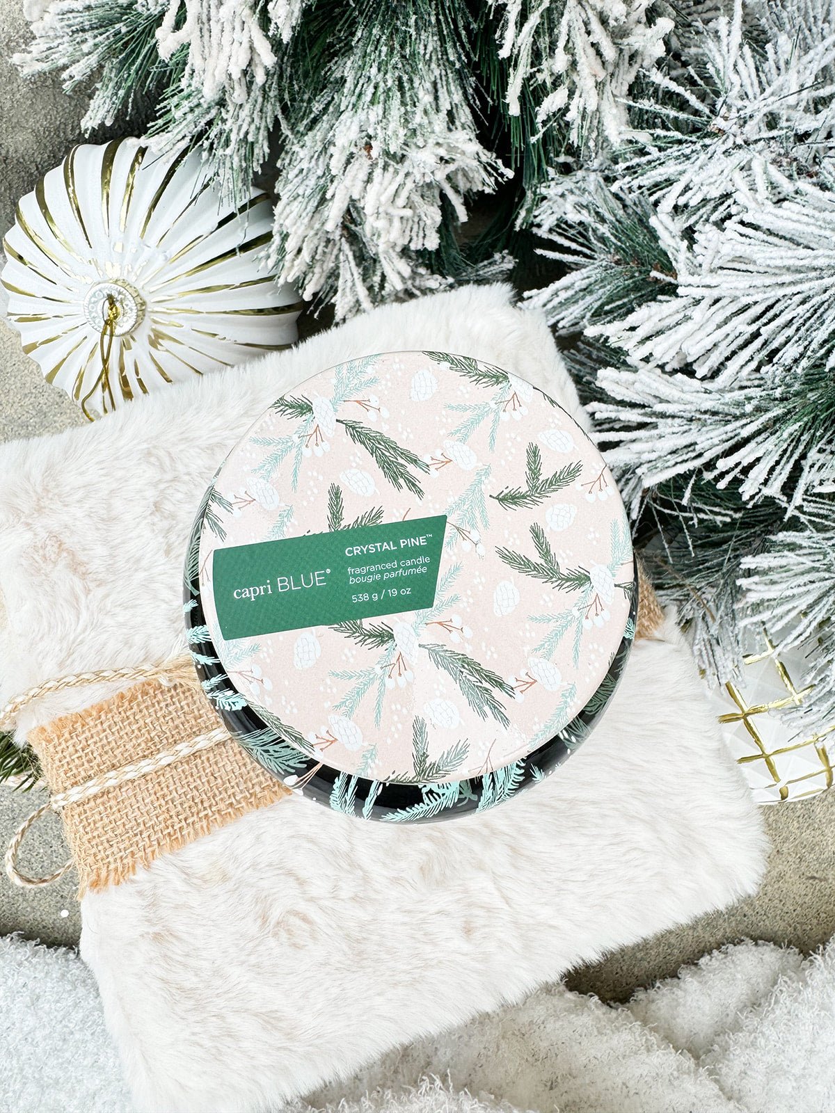 Capri Blue Holiday Pattern Play Crystal Pine Candle 19oz Jar - The Pink Pineapple 850