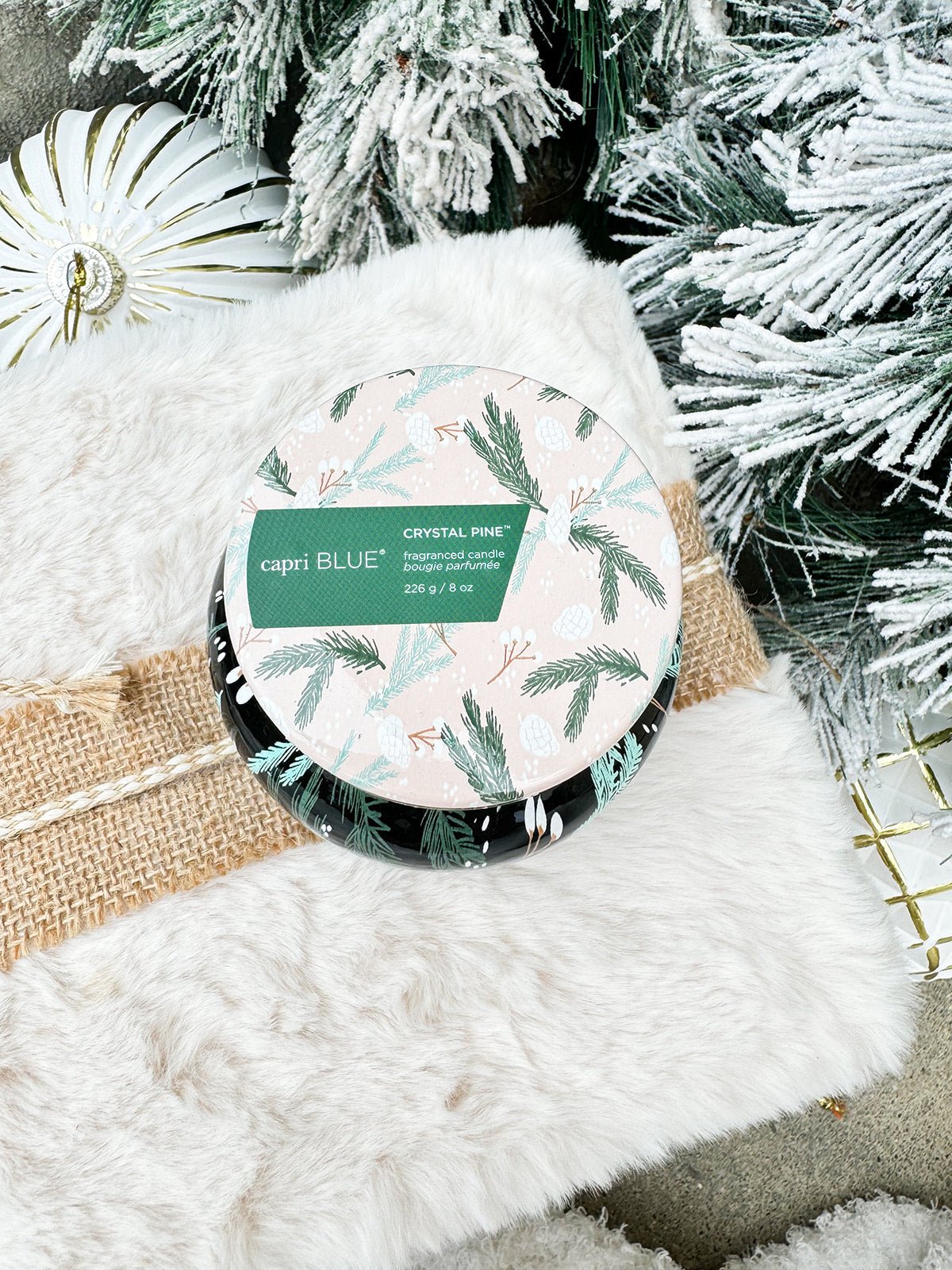 Capri Blue Holiday Pattern Play Crystal Pine Candle Petite Jar 8oz - The Pink Pineapple 850