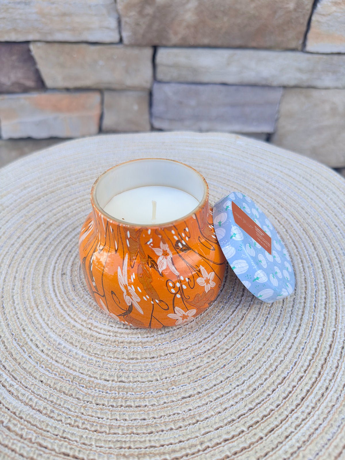 Capri Blue Holiday Pattern Play Pumpkin Dulce Candle Petite Jar 8oz - The Pink Pineapple 850