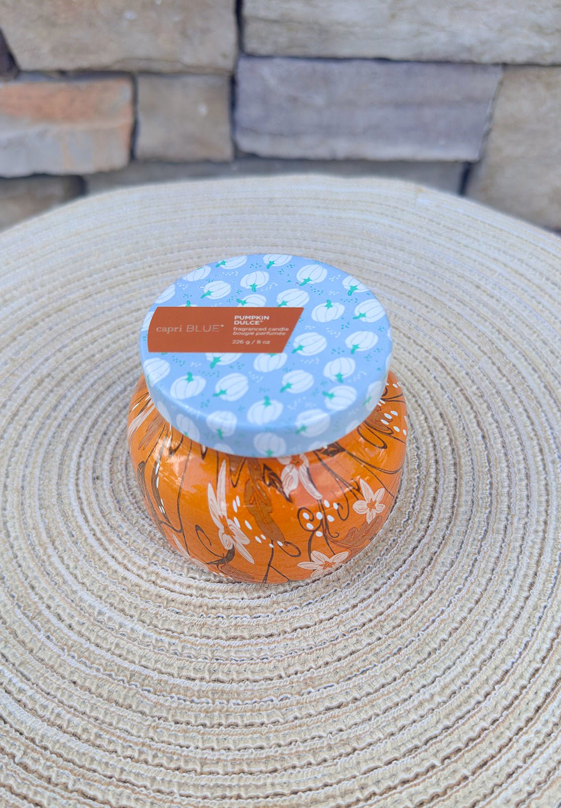 Capri Blue Holiday Pattern Play Pumpkin Dulce Candle Petite Jar 8oz - The Pink Pineapple 850
