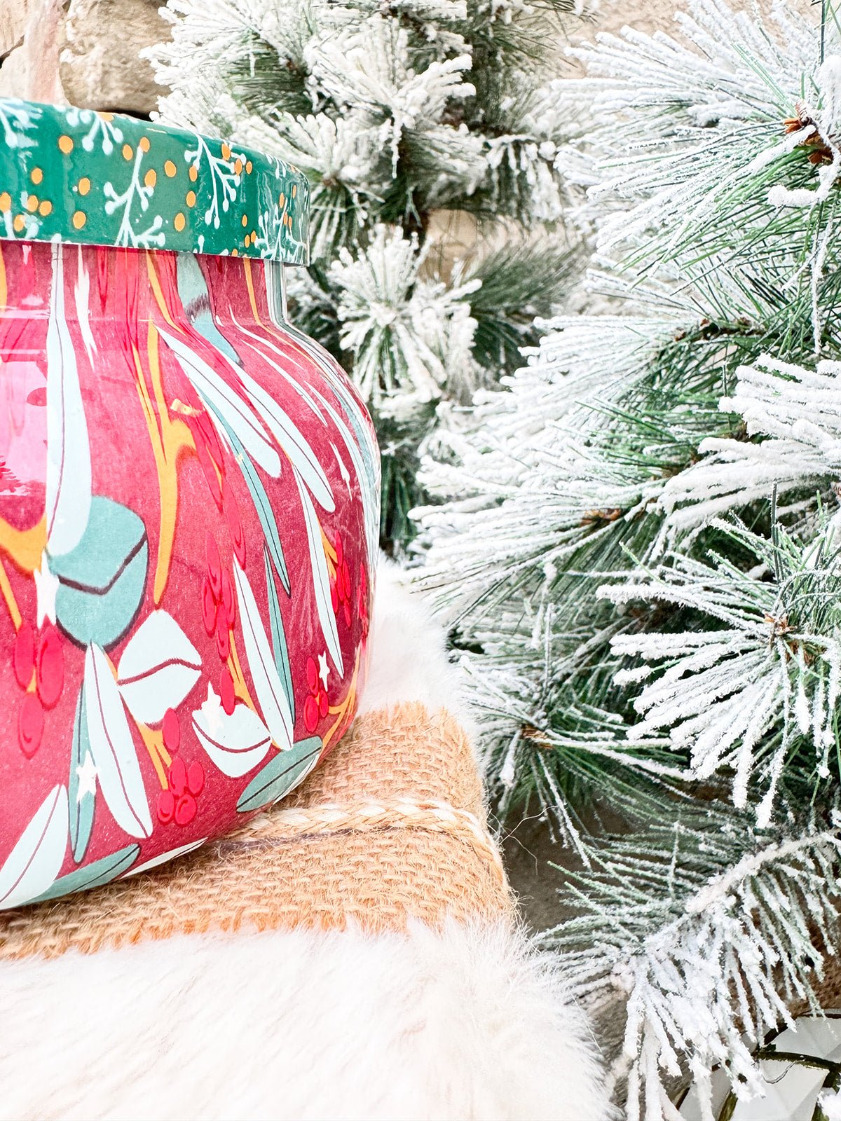 Capri Blue Holiday Pattern Play Tinsel and Spice Candle 19oz Jar - The Pink Pineapple 850