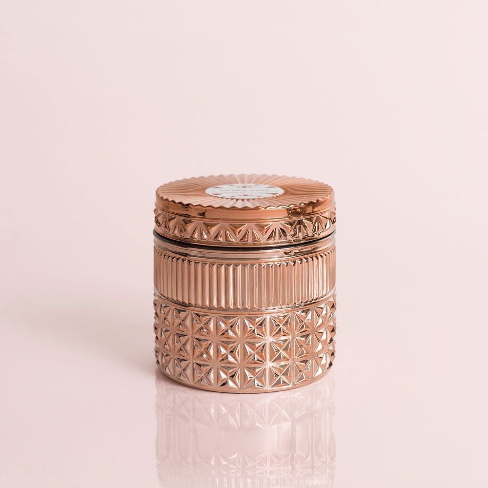 Capri Blue Pink Grapefruit & Prosecco Gilded Faceted Jar 11 oz - The Pink Pineapple 850