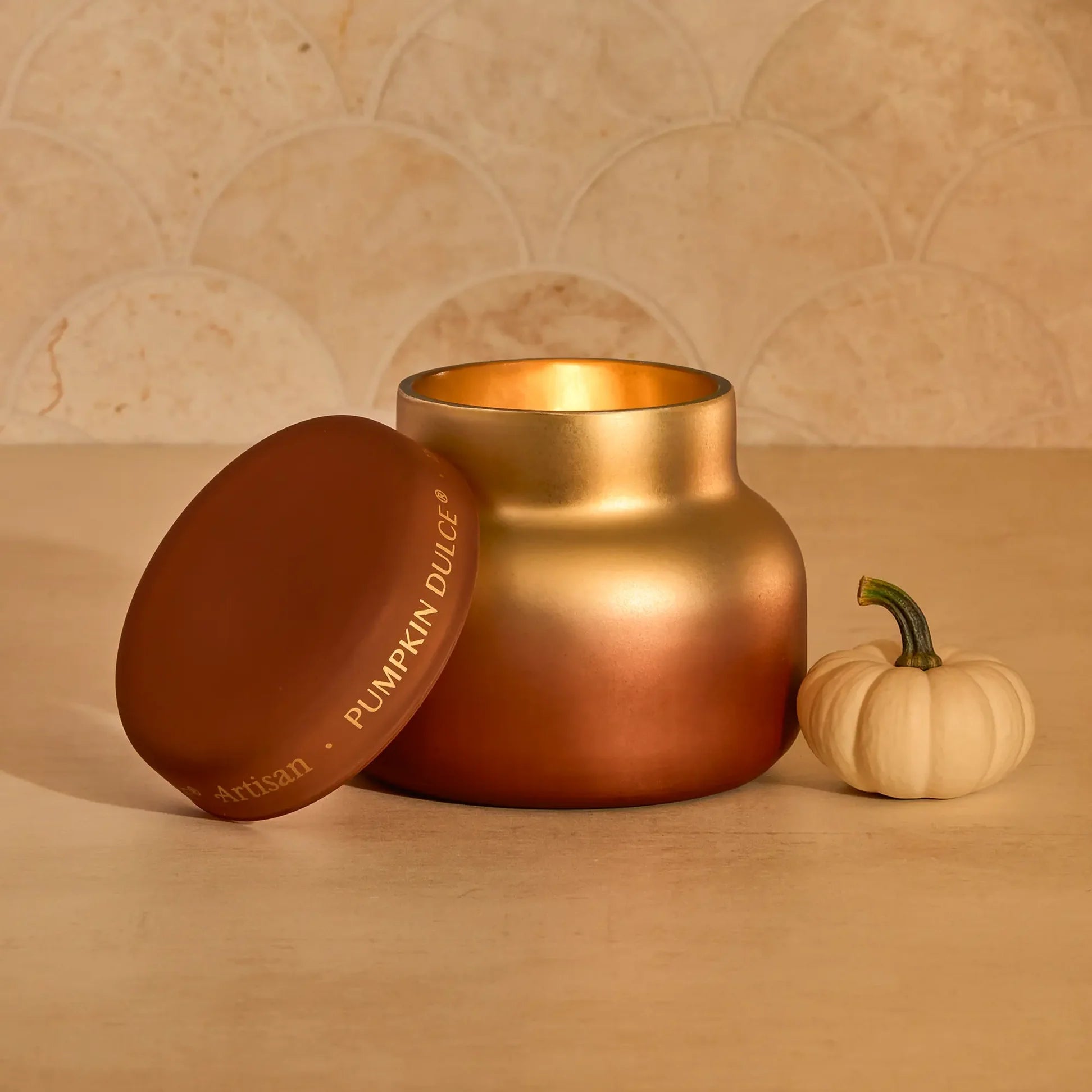 [Capri Blue] Pumpkin Dulce Tuscan Radiance Petite Candle - The Pink Pineapple 850