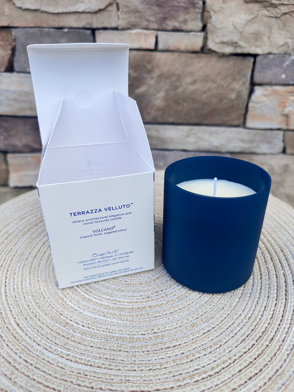 [Capri Blue] Volcano Terrazza Velluto Boxed Tumbler Candle - The Pink Pineapple 850