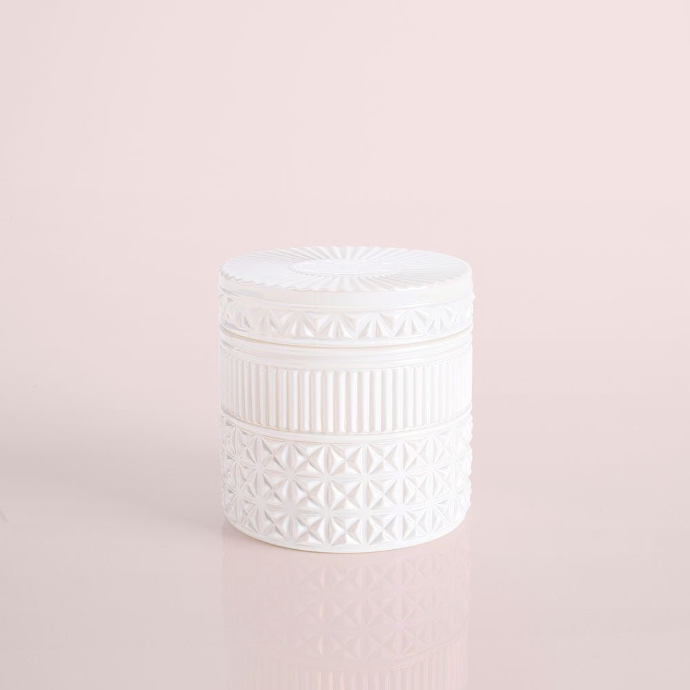 Capri Blue Volcano White Opal Gilded Faceted Jar 11 oz - The Pink Pineapple 850