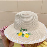 Capri Fruit Embroidered Straw Hat - The Pink Pineapple 850