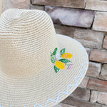 Capri Fruit Embroidered Straw Hat - The Pink Pineapple 850