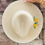 Capri Fruit Embroidered Straw Hat - The Pink Pineapple 850