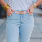 [Caroline Hill] Bridgette Belt Blush Snakeskin - The Pink Pineapple 850