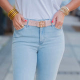 [Caroline Hill] Bridgette Belt Blush Snakeskin - The Pink Pineapple 850