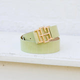 [Caroline Hill] Bridgette Belt Lime Snakeskin - The Pink Pineapple 850
