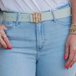 [Caroline Hill] Bridgette Belt Mint Snakeskin - The Pink Pineapple 850