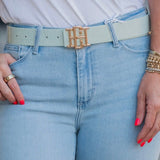 [Caroline Hill] Bridgette Belt Mint Snakeskin - The Pink Pineapple 850