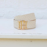[Caroline Hill] Bridgette Belt Woven Almond - The Pink Pineapple 850