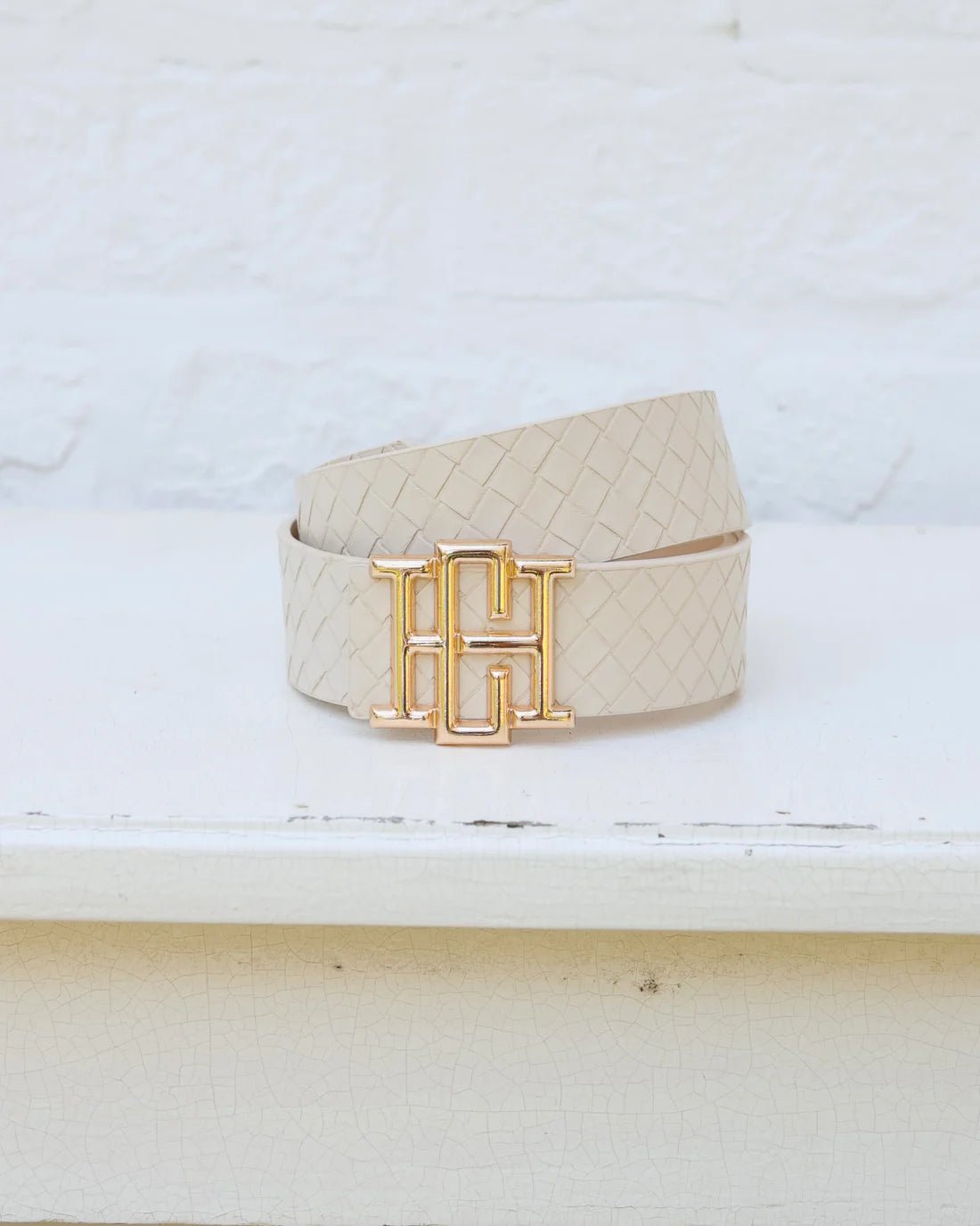 [Caroline Hill] Bridgette Belt Woven Almond - The Pink Pineapple 850