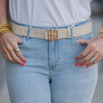 [Caroline Hill] Bridgette Belt Woven Almond - The Pink Pineapple 850