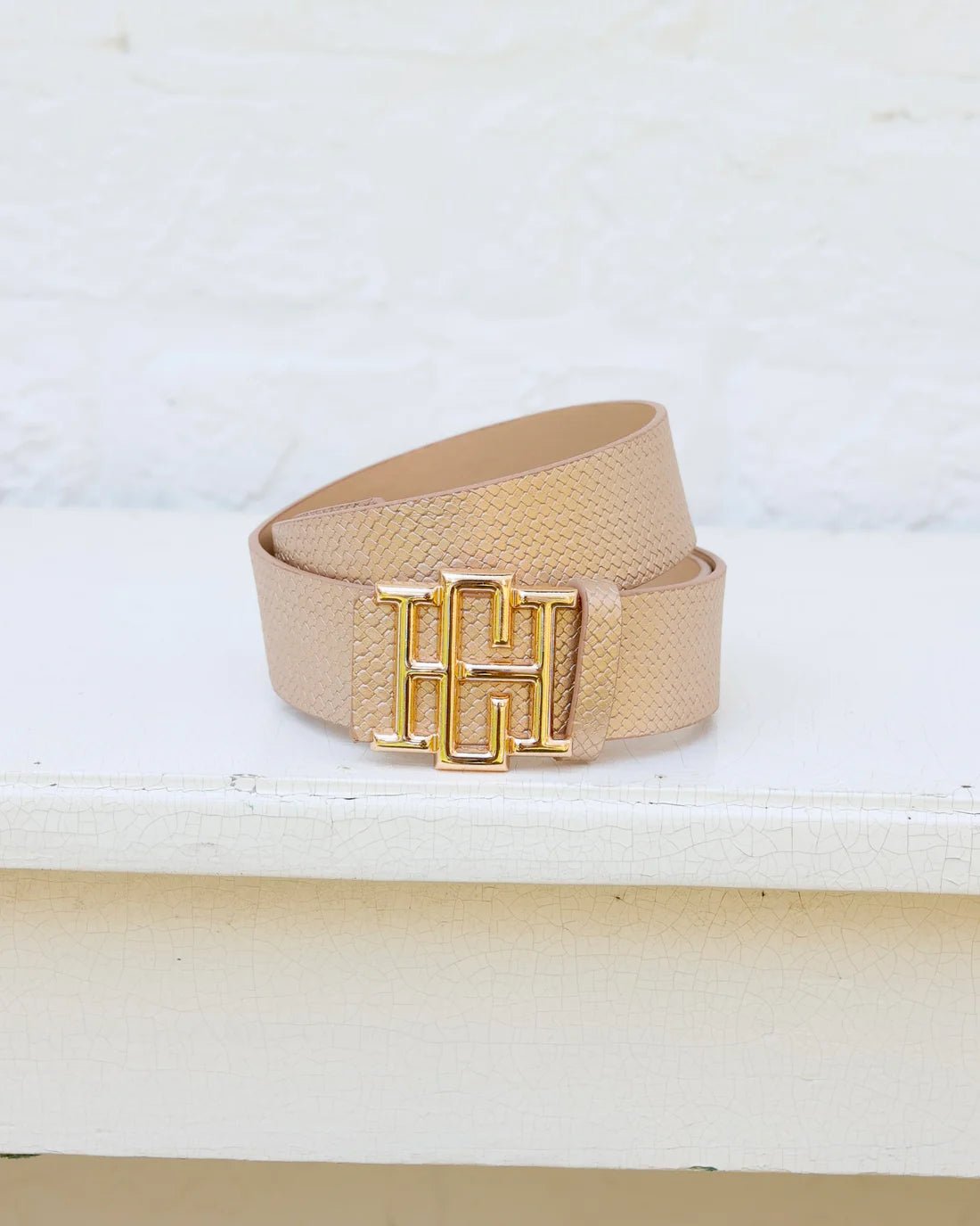[Caroline Hill] Bridgette Belt Woven Gold - The Pink Pineapple 850