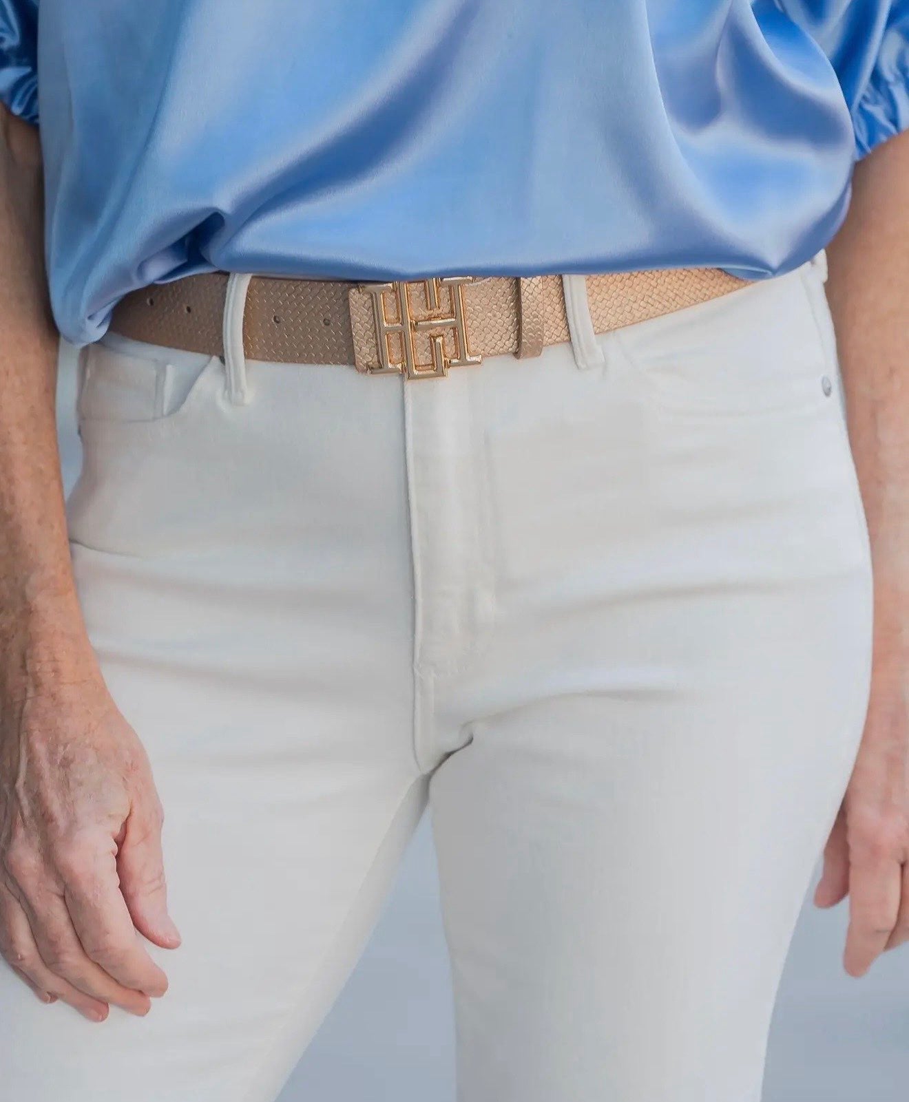 [Caroline Hill] Bridgette Belt Woven Gold - The Pink Pineapple 850