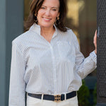 [Caroline Hill] Bridgette Belt Woven Navy - The Pink Pineapple 850