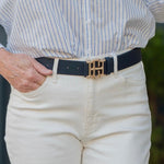 [Caroline Hill] Bridgette Belt Woven Navy - The Pink Pineapple 850