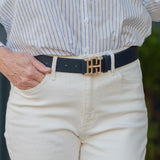 [Caroline Hill] Bridgette Belt Woven Navy - The Pink Pineapple 850