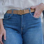 [Caroline Hill] Bridgette Belt Woven Tan - The Pink Pineapple 850