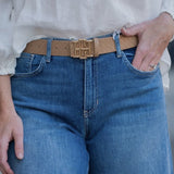 [Caroline Hill] Bridgette Belt Woven Tan - The Pink Pineapple 850