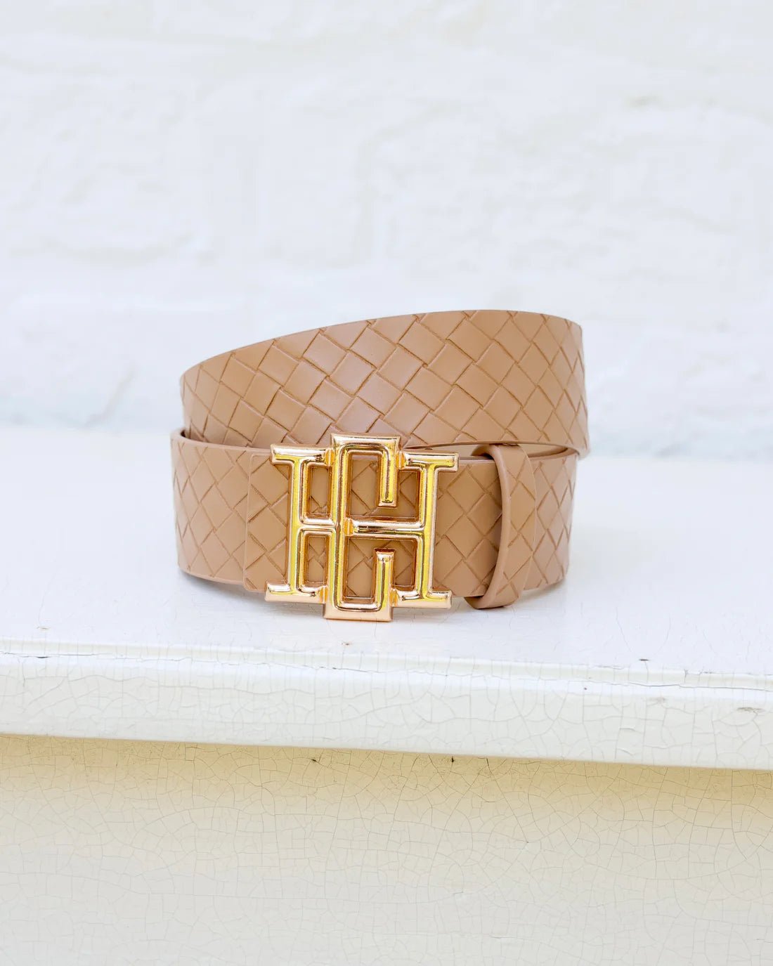 [Caroline Hill] Bridgette Belt Woven Tan - The Pink Pineapple 850