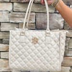 [Caroline Hill] Hailey Tote Pearl Quilted - The Pink Pineapple 850
