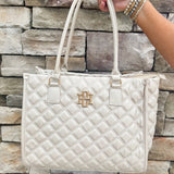 [Caroline Hill] Hailey Tote Pearl Quilted - The Pink Pineapple 850