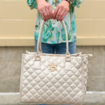 [Caroline Hill] Hailey Tote Pearl Quilted - The Pink Pineapple 850