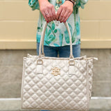 [Caroline Hill] Hailey Tote Pearl Quilted - The Pink Pineapple 850